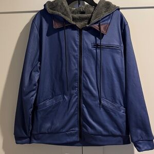 Men's Blue Hooded Jacket